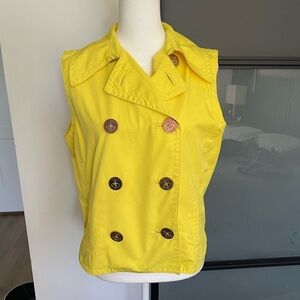 Lauren Ralph Lauren Double Breasted Yellow Vest Size S “with Anchors Buttons”